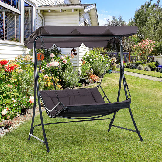 outsunny-swing-chair-bed-canopy-2-person-double-hammock-garden-bench-rocking-sun-lounger-outdoor-backyard-furniture-with-cushion-grey