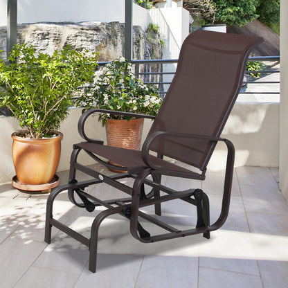 outsunny-outdoor-gliding-rocking-chair-with-sturdy-metal-frame-garden-comfortable-swing-chair-for-patio-backyard-and-poolside-brown