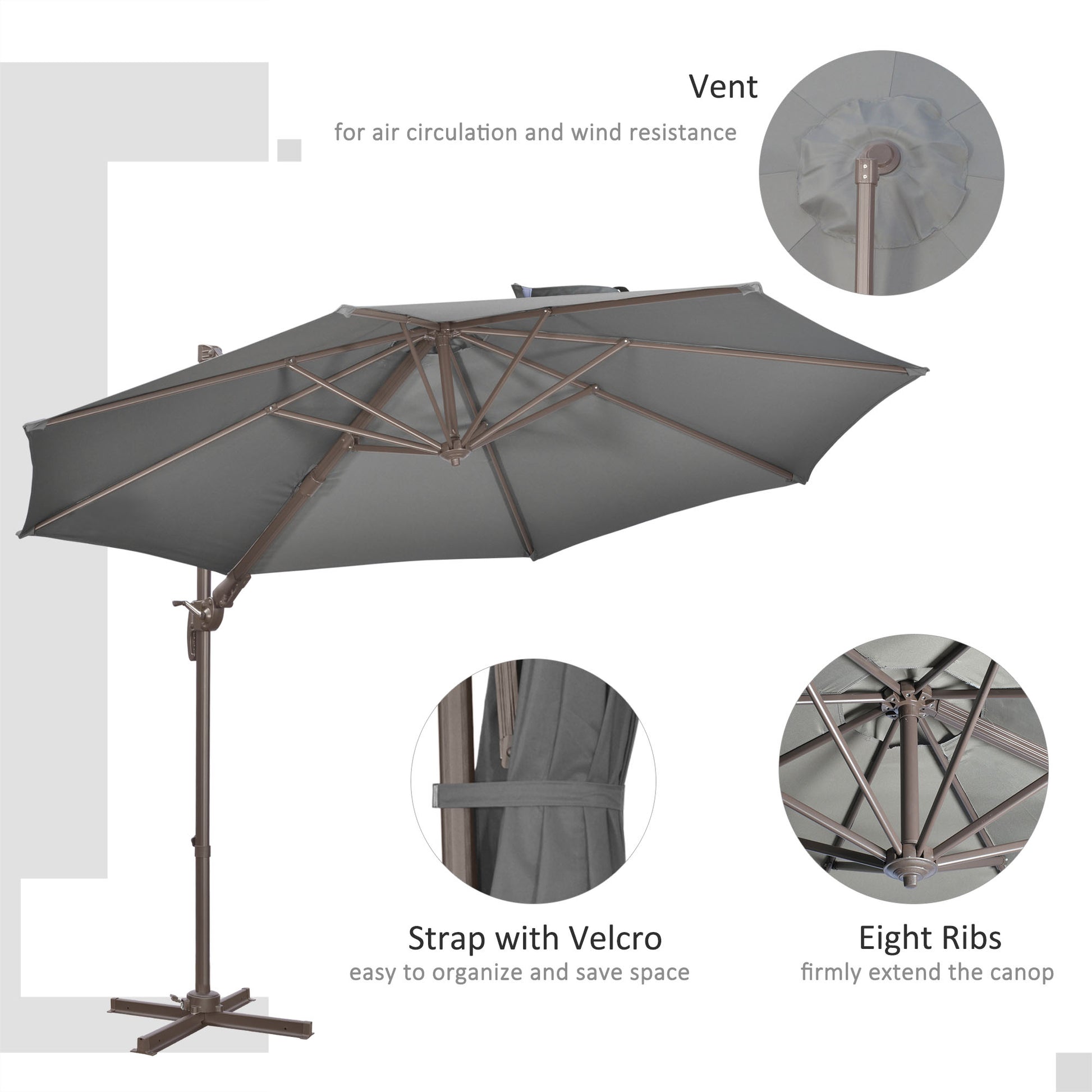 outsunny-3m-cantilever-parasol-360-rotation-roma-umbrella-hanging-sun-shade-with-aluminum-frame-tilt-crank-8-ribs-and-cross-base-dark-grey