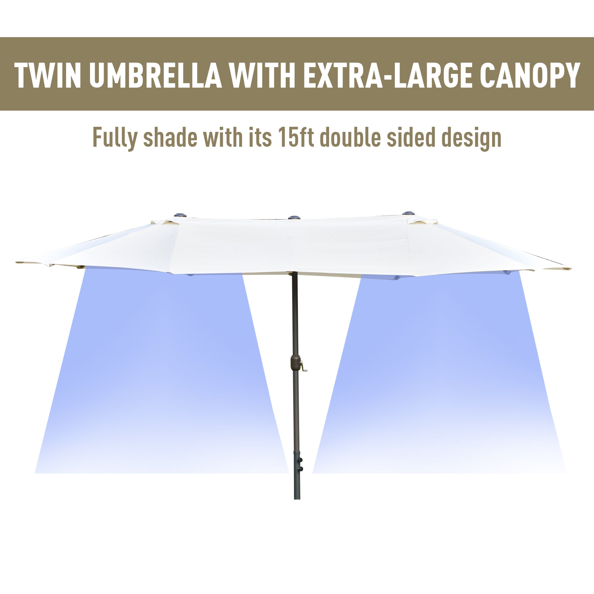 outsunny-4-6m-garden-parasol-double-sided-sun-umbrella-patio-market-shelter-canopy-shade-outdoor-with-cross-base-off-white