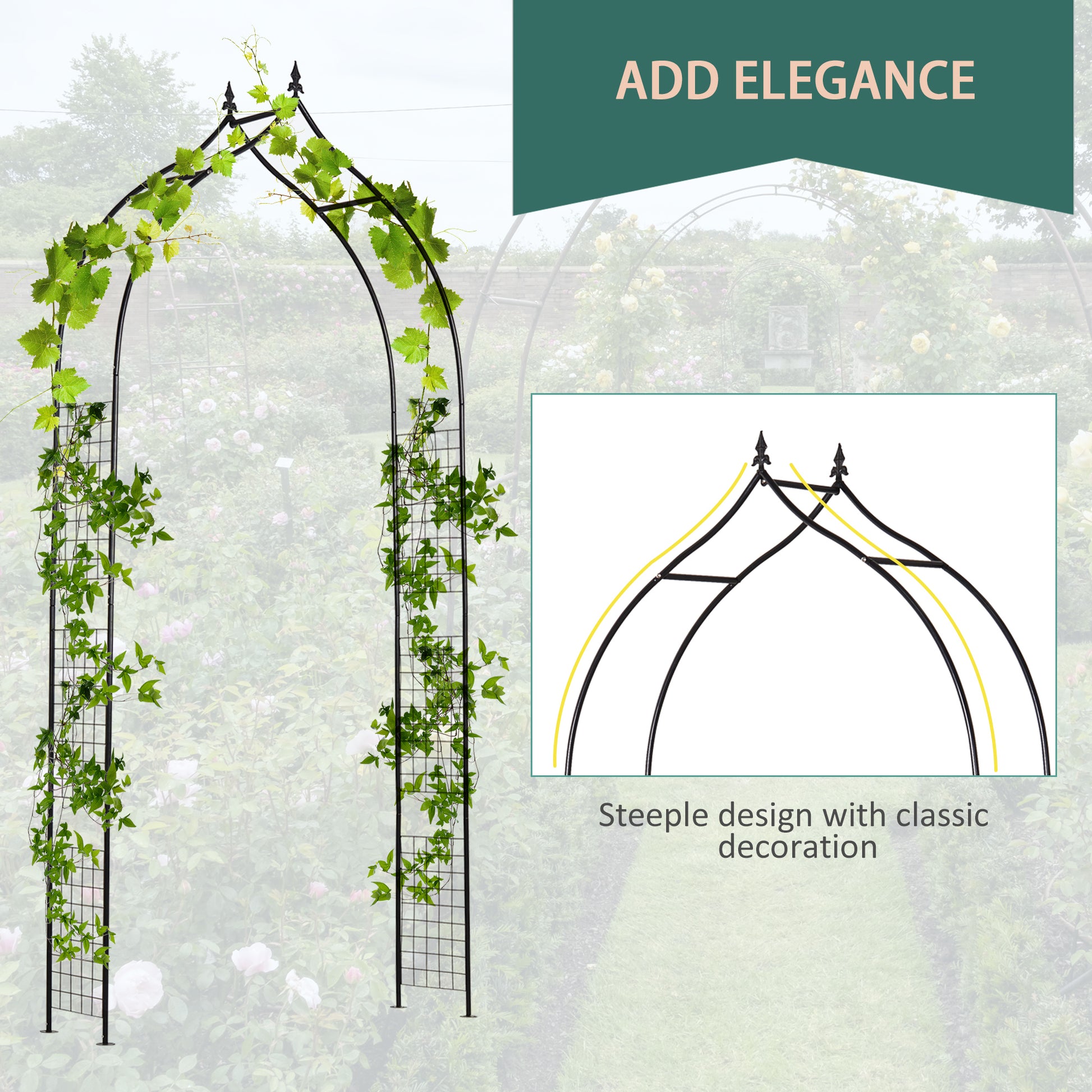 outsunny-steel-frame-backyard-metal-pergola-for-plants-trellis-garden-arch-black