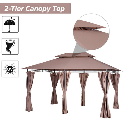 outsunny-4m-x-3m-metal-gazebo-canopy-party-tent-garden-pavillion-patio-shelter-pavilion-with-curtains-sidewalls-brown