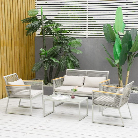 outsunny-4-seater-patio-wicker-sofa-set-outdoor-metal-frame-wrapped-round-pe-rattan-conservatory-furniture-w-cushions-tempered-glass-table-grey