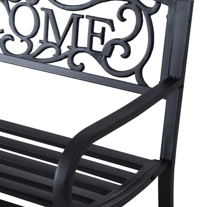 outsunny-2-seater-metal-garden-bench-patio-outdoor-park-porch-chair