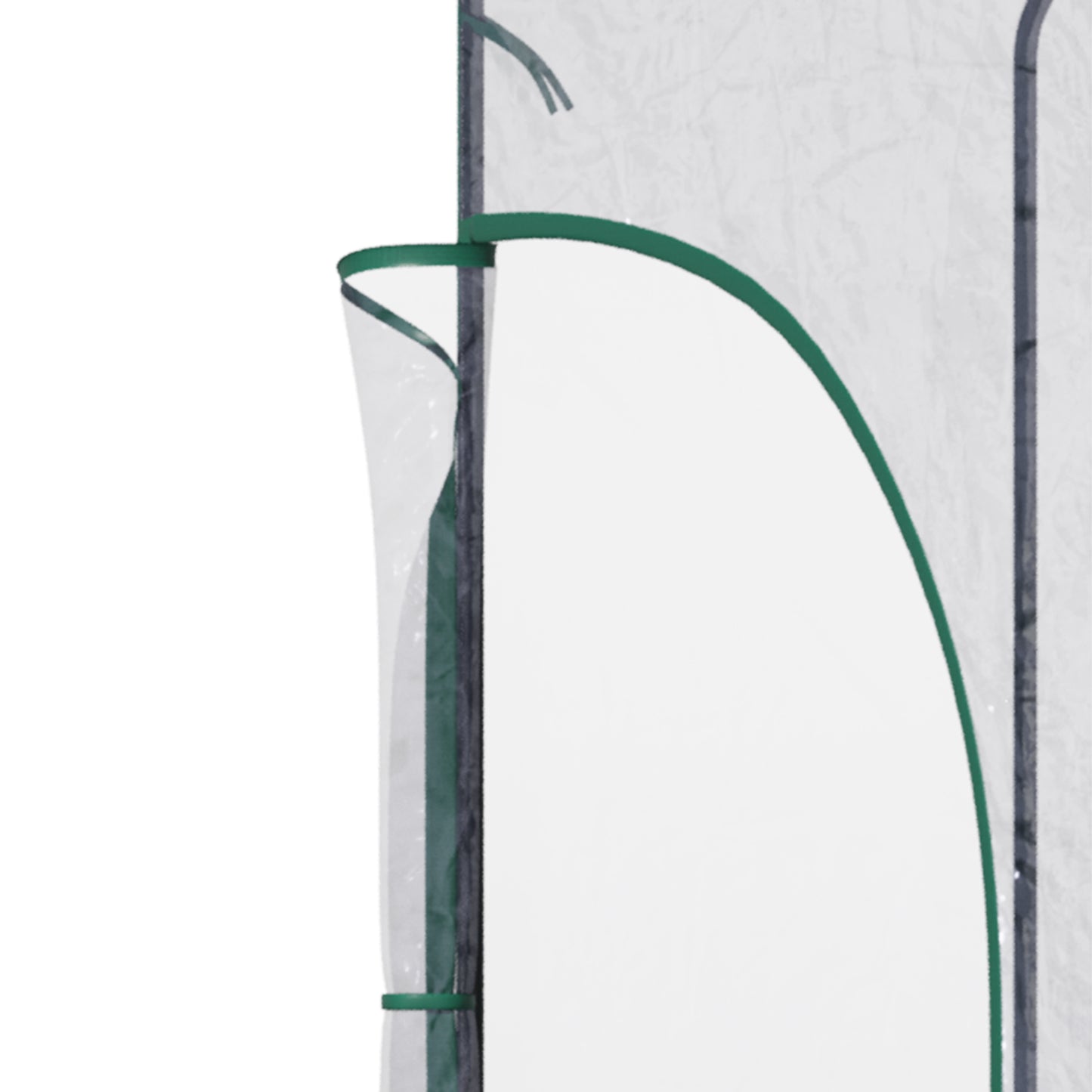 outsunny-outdoor-walk-in-lean-to-wall-tunnel-greenhouse-with-zippered-roll-up-door-pvc-cover-sloping-top-clear-green-214cm-x-118cm-x-212cm