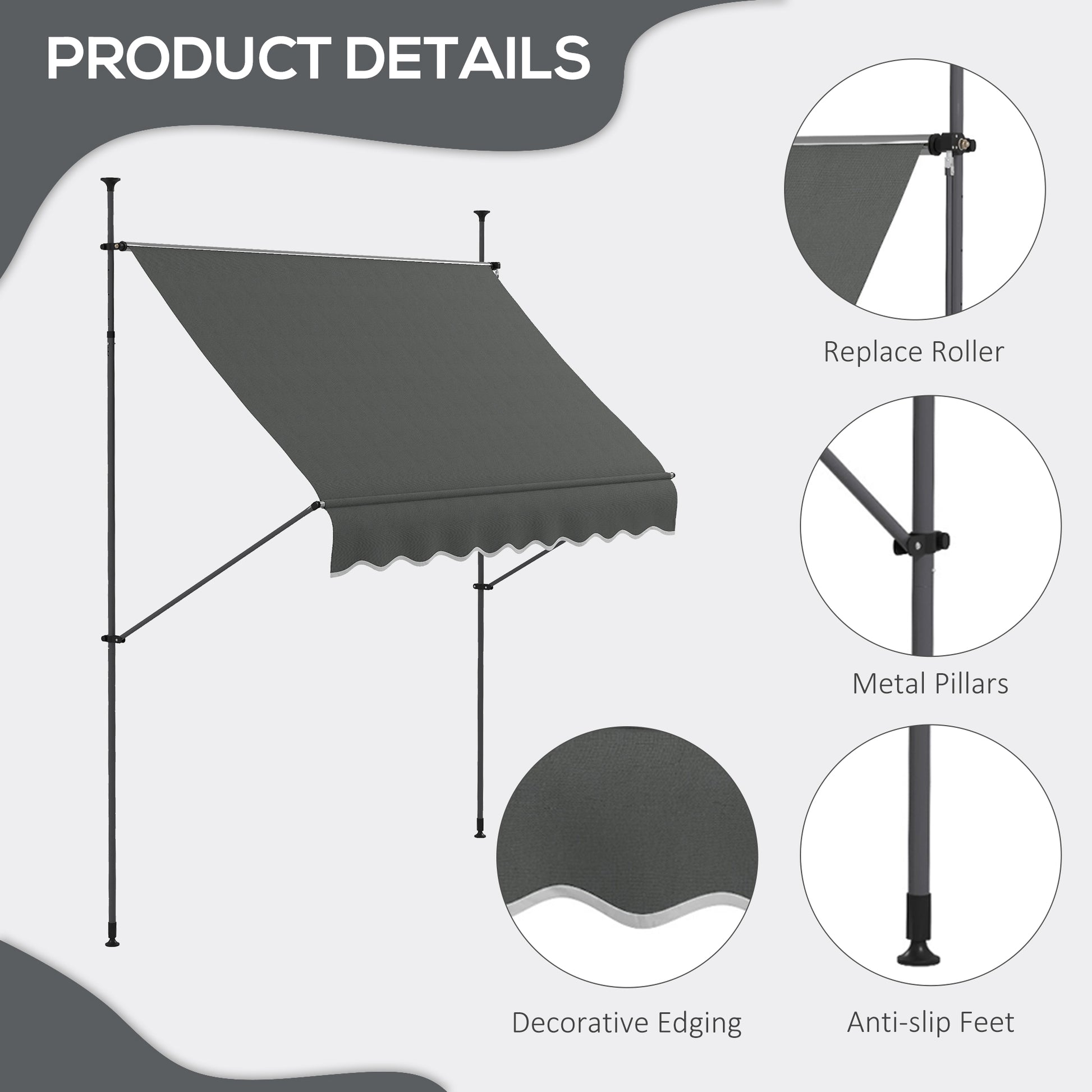 outsunny-2-5-x-1-2m-retractable-awning-free-standing-patio-sun-shade-shelter-uv-resistant-for-window-and-door-dark-grey