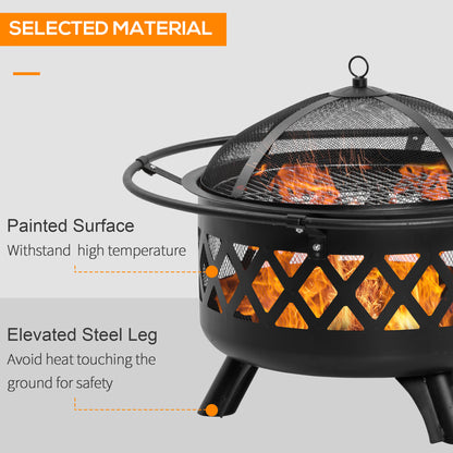 outsunny-2-in-1-outdoor-fire-pit-with-bbq-grill-patio-heater-log-wood-charcoal-burner-firepit-bowl-w-spark-screen-cover-poker-for-backyard-bonfire