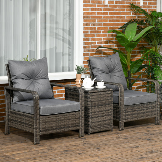 outsunny-3-pcs-pe-rattan-wicker-garden-furniture-patio-bistro-set-weave-conservatory-sofa-storage-table-and-chairs-set-grey-cushion-wicker