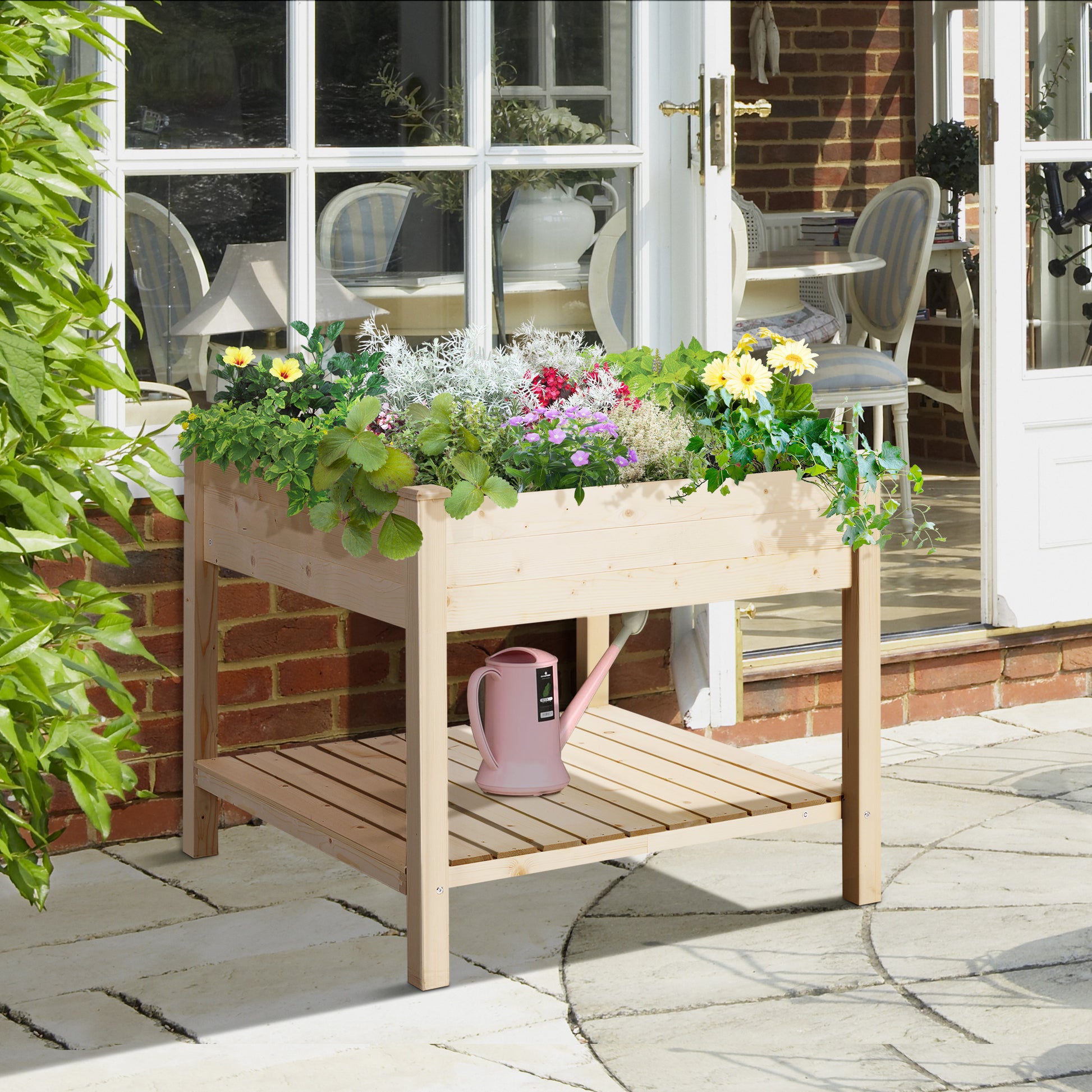 outsunny-wooden-planter-elevated-garden-planting-bed-stand-outdoor-flower-box-w-storage-shelf