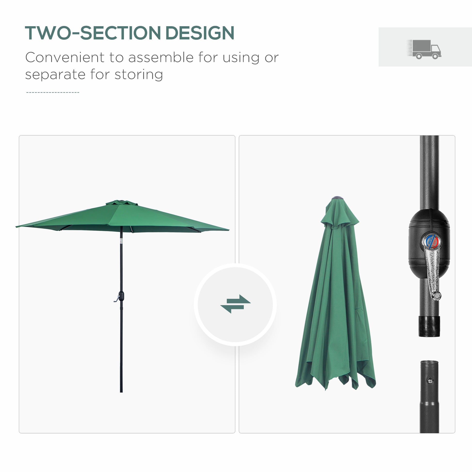 outsunny-3m-tilting-parasol-garden-umbrellas-outdoor-sun-shade-with-8-ribs-tilt-and-crank-handle-for-balcony-bench-garden-green