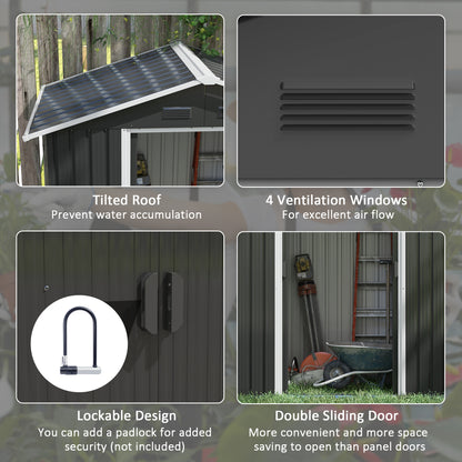 outsunny-6-5x3-5ft-metal-garden-storage-shed-for-outdoor-tool-storage-with-double-sliding-doors-and-4-vents-dark-grey