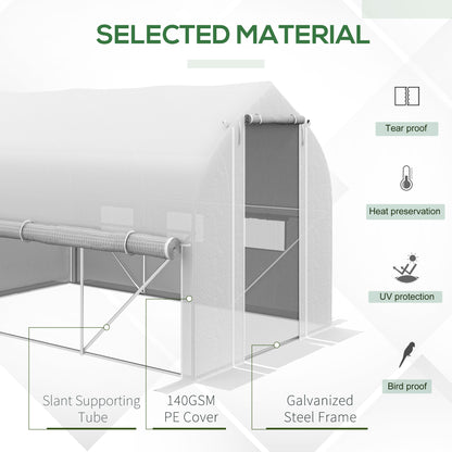 outsunny-3-x-2m-walk-in-polytunnel-greenhouse-zipped-roll-up-sidewalls-mesh-door-mesh-windows-tunnel-warm-house-tent-w-pe-cover-white