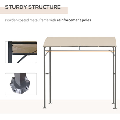 outsunny-2-2-x-1-5-m-bbq-grill-gazebo-tent-garden-grill-with-metal-frame-curved-canopy-and-10-hooks-outdoor-sun-shade-beige