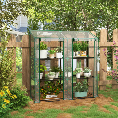 outsunny-3-tier-6-wire-shelves-reinforced-mini-greenhouse-clear