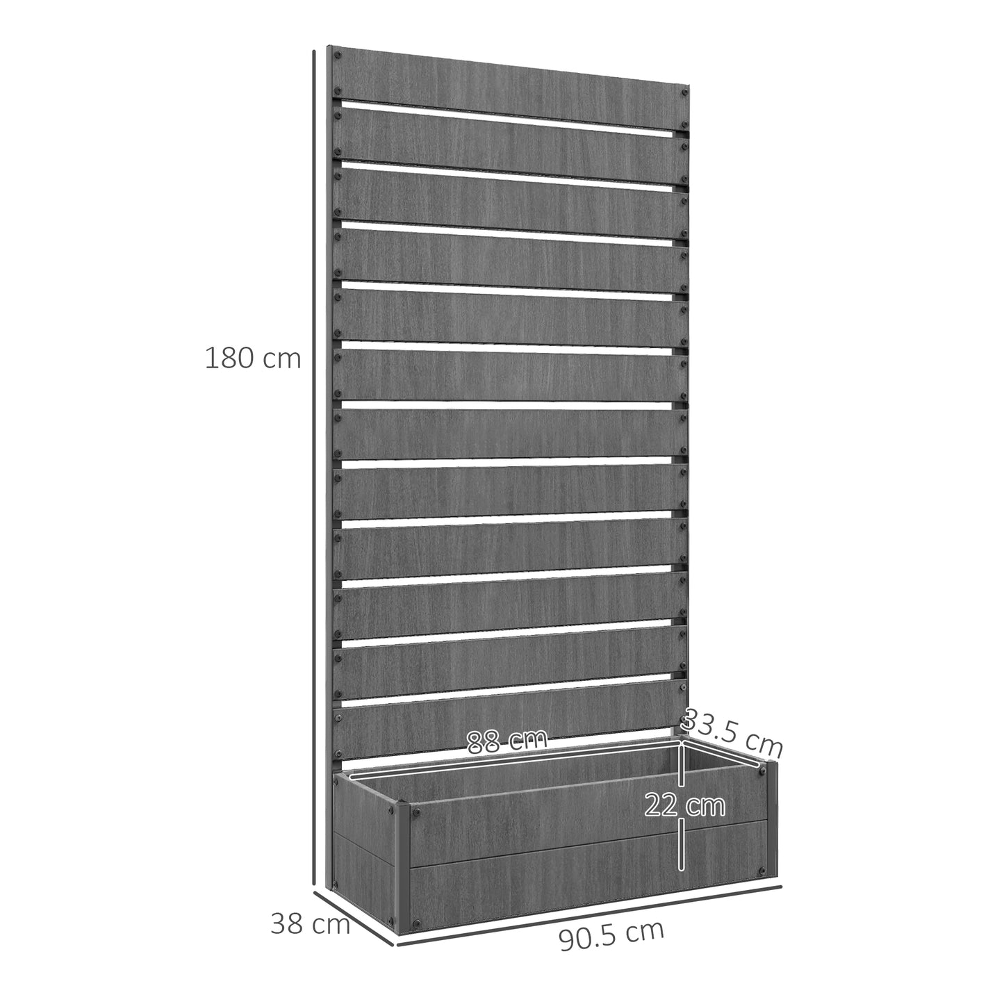 outsunny-raised-bed-for-garden-planter-with-trellis-for-climbing-plants-vines-planter-box-with-drainage-gap-dark-grey