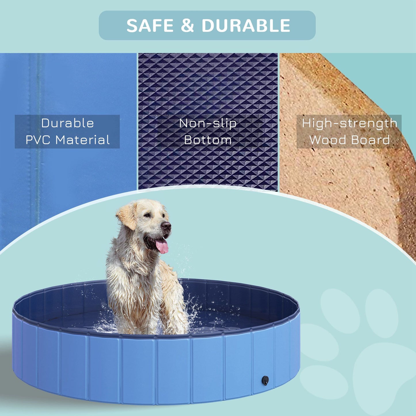 Pawhut ?140 x 30H cm Pet Swimming Pool-Blue