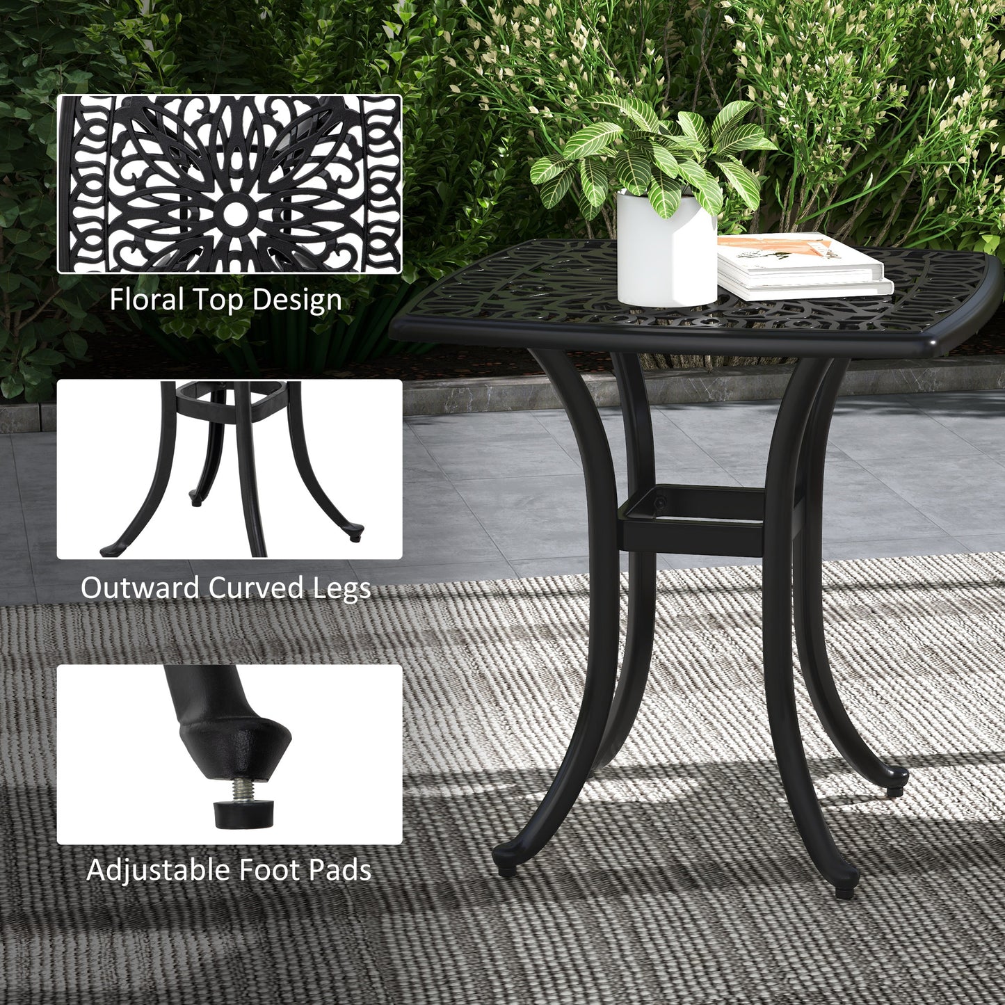 outsunny-cast-aluminium-bistro-table-outdoor-square-side-table-with-umbrella-hole-garden-table-for-balcony-poolside-black