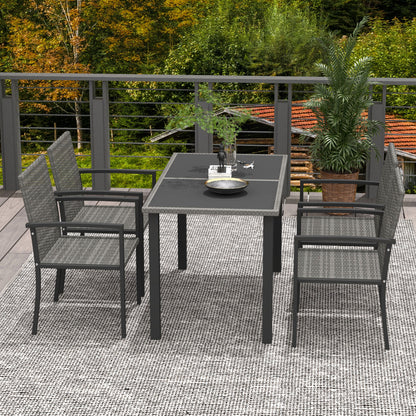 outsunny-outdoor-dining-set-5-pieces-patio-conservatory-with-tempered-glass-tabletop-4-dining-chairs-grey