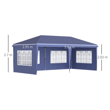 outsunny-3-x-6m-pop-up-gazebo-height-adjustable-marquee-party-tent-with-sidewalls-and-storage-bag-blue