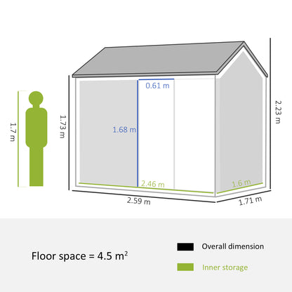 outsunny-8-x-6-ft-metal-garden-storage-shed-patio-corrugated-roof-tool-storage-box-w-double-door-window-sloped-roof-grey