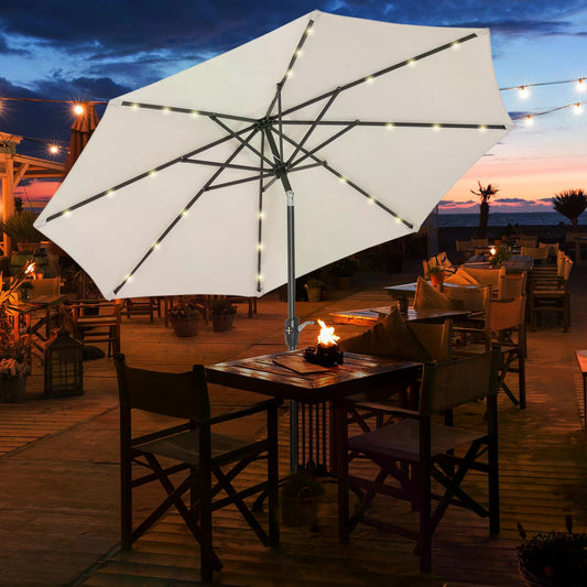 outsunny-garden-24-led-light-parasol-outdoor-tilt-sun-umbrella-patio-club-party-event-manual-sun-shade-w-hand-crank-off-white