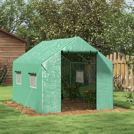 outsunny-polyethylene-walk-in-polytunnel-greenhouse-2-x-3m-green