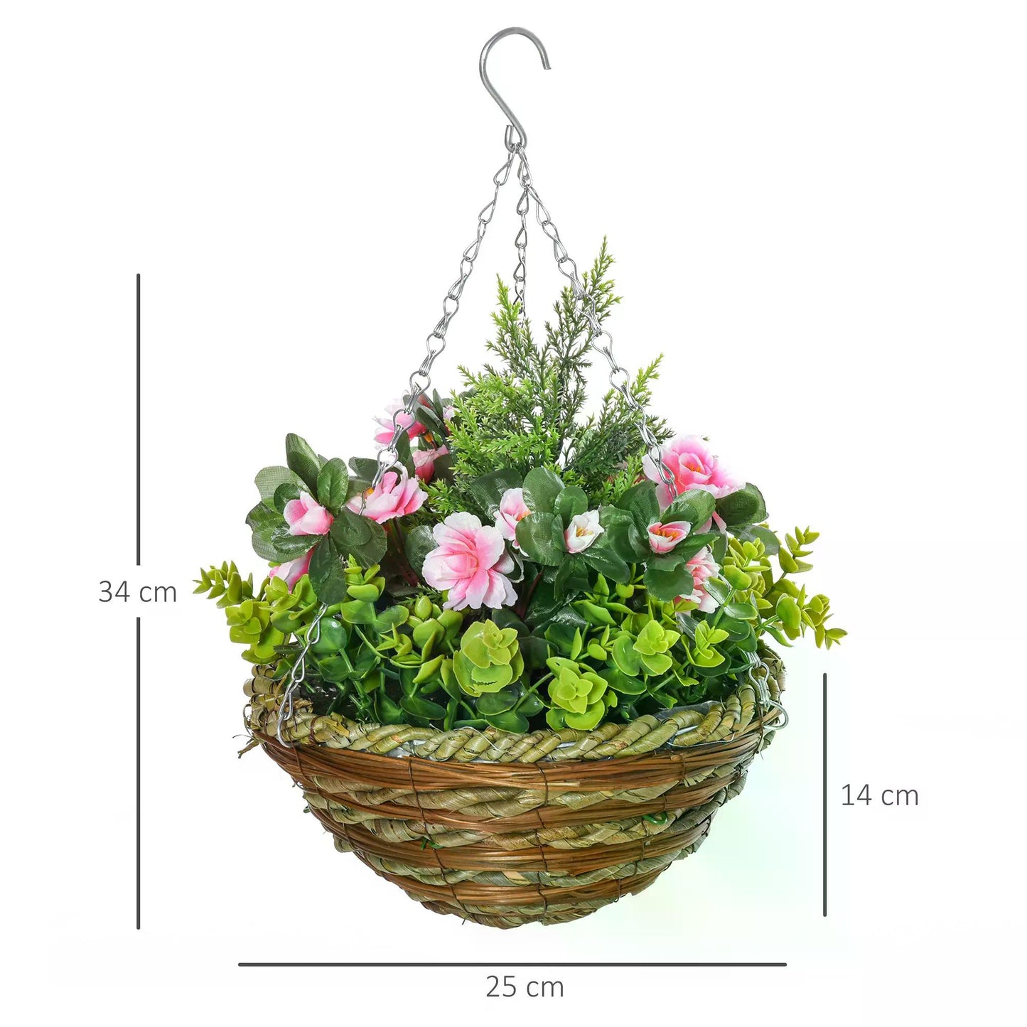 outsunny-set-of-2-artificial-plant-lisianthus-flowers-hanging-planter-with-basket-for-indoor-outdoor-decoration