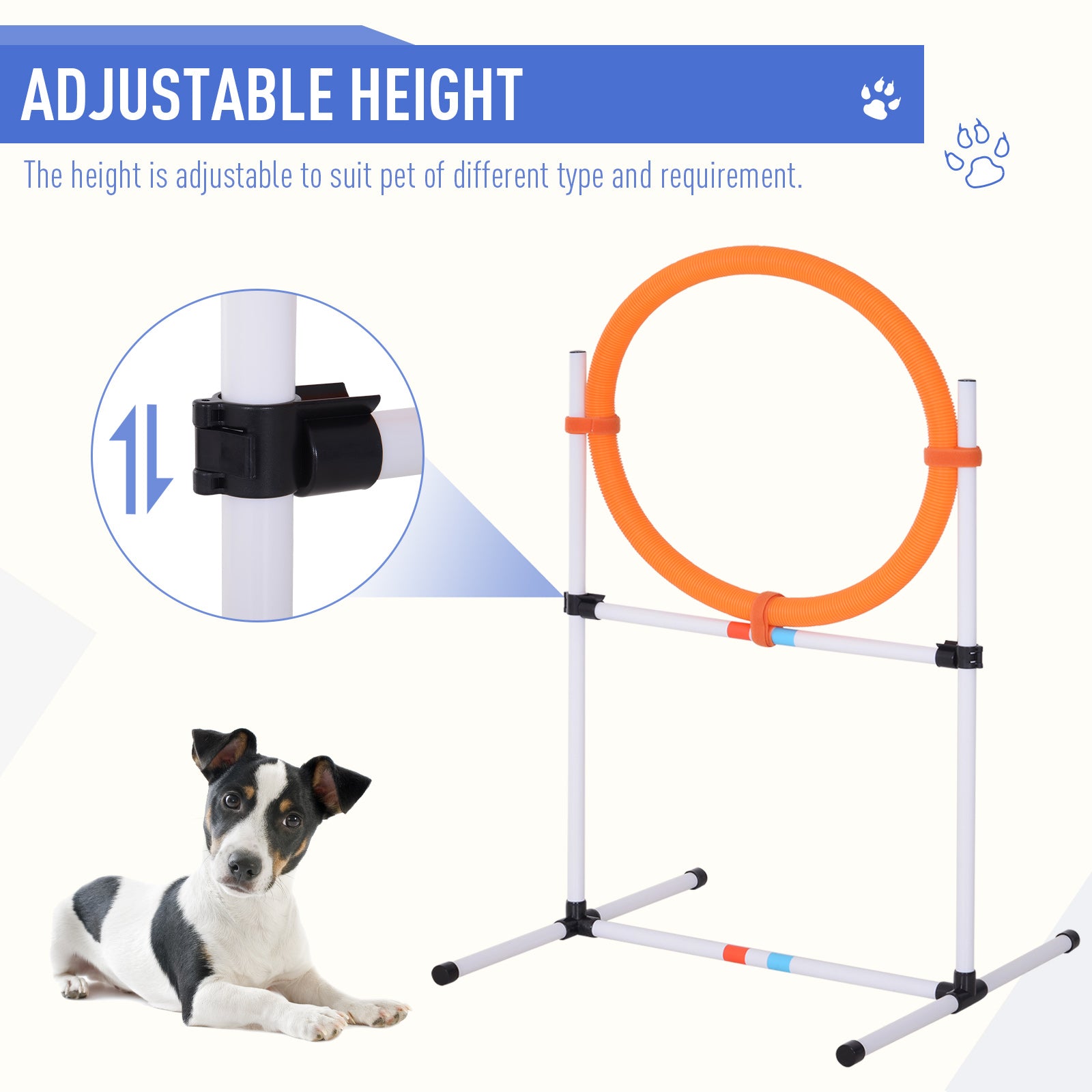 PawHut Dogs PE Set-of-5 Obstacle Agility Training Set White