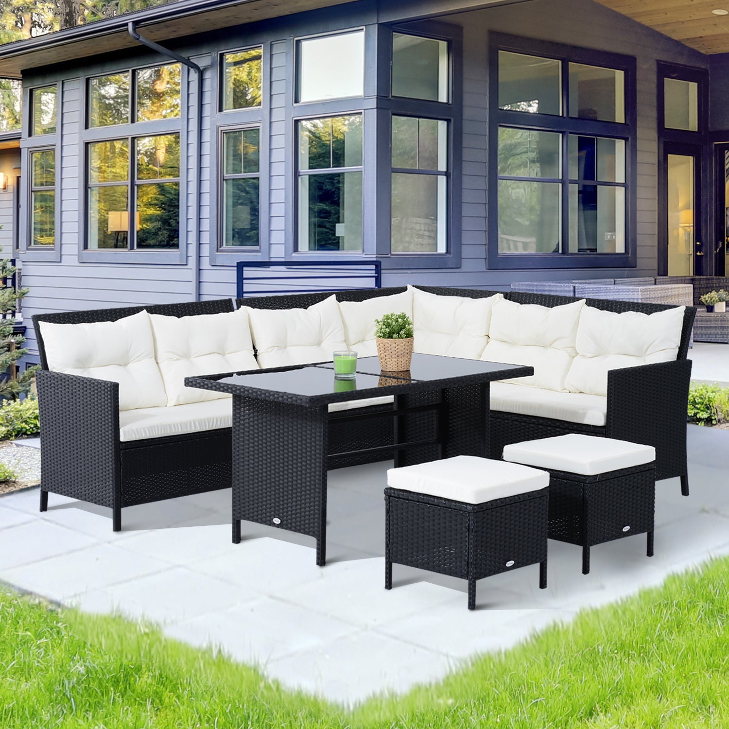 outsunny-8-seater-garden-rattan-furniture-rattan-corner-dining-set-outdoor-wicker-conservatory-furniture-lawn-patio-coffee-table-foot-stool-black