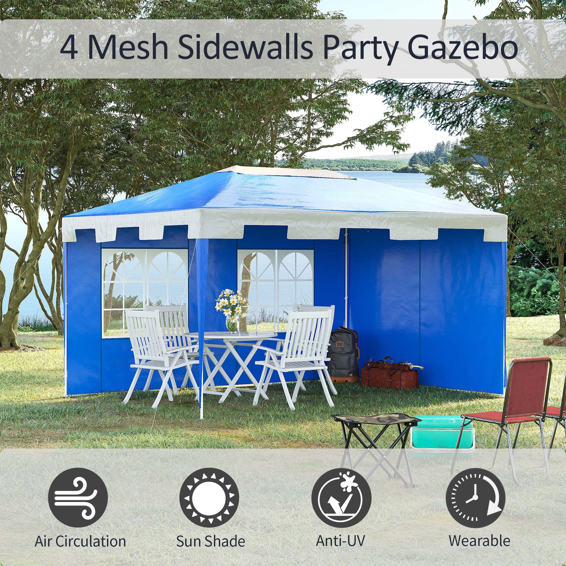 outsunny-3-x-4-m-party-gazebo-marquee-garden-canopy-outdoor-bbq-tent-camping-patio-awning-with-2-sidewalls-blue