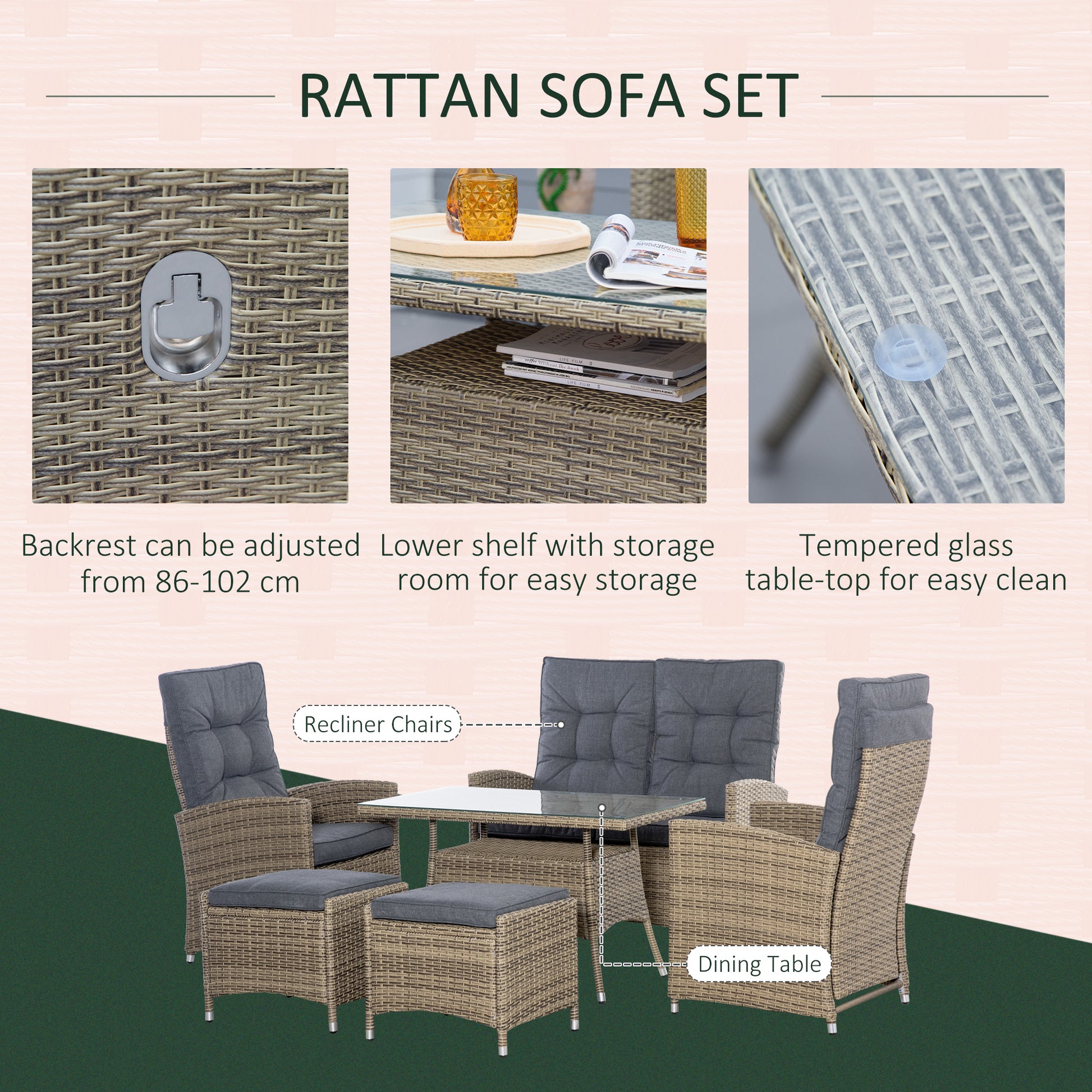 outsunny-6-pieces-pe-rattan-dining-set-patio-wicker-conversation-furniture-tempered-glass-table-top-dining-table-w-storage-layer-mixed-grey