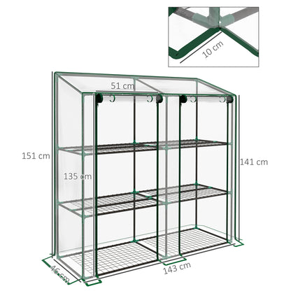 outsunny-3-tier-6-wire-shelves-reinforced-mini-greenhouse-clear