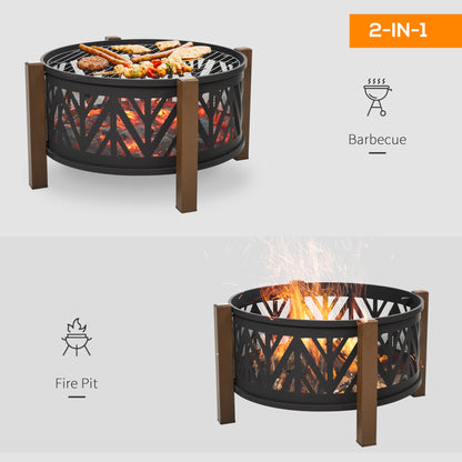 outsunny-2-in-1-outdoor-fire-pit-bowl-with-bbq-grill-grate-30-steel-heater-with-spark-screen-cover-fire-poker-for-backyard-bonfire-outdoor-cooking