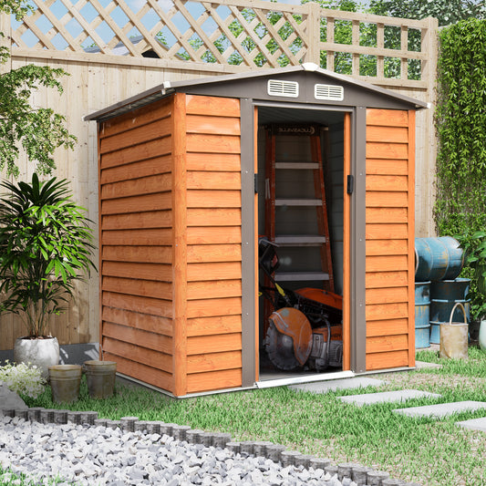 outsunny-6-x-5-ft-garden-storage-shed-apex-store-for-gardening-tool-with-foundation-and-ventilation-brown