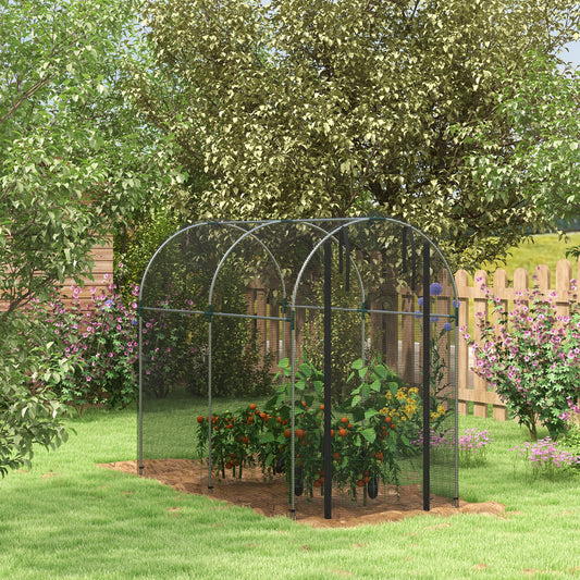 outsunny-galvanised-steel-fruit-cage-plant-protection-tent-with-zipped-door-1-2-x-2-4-x-1-9m-black