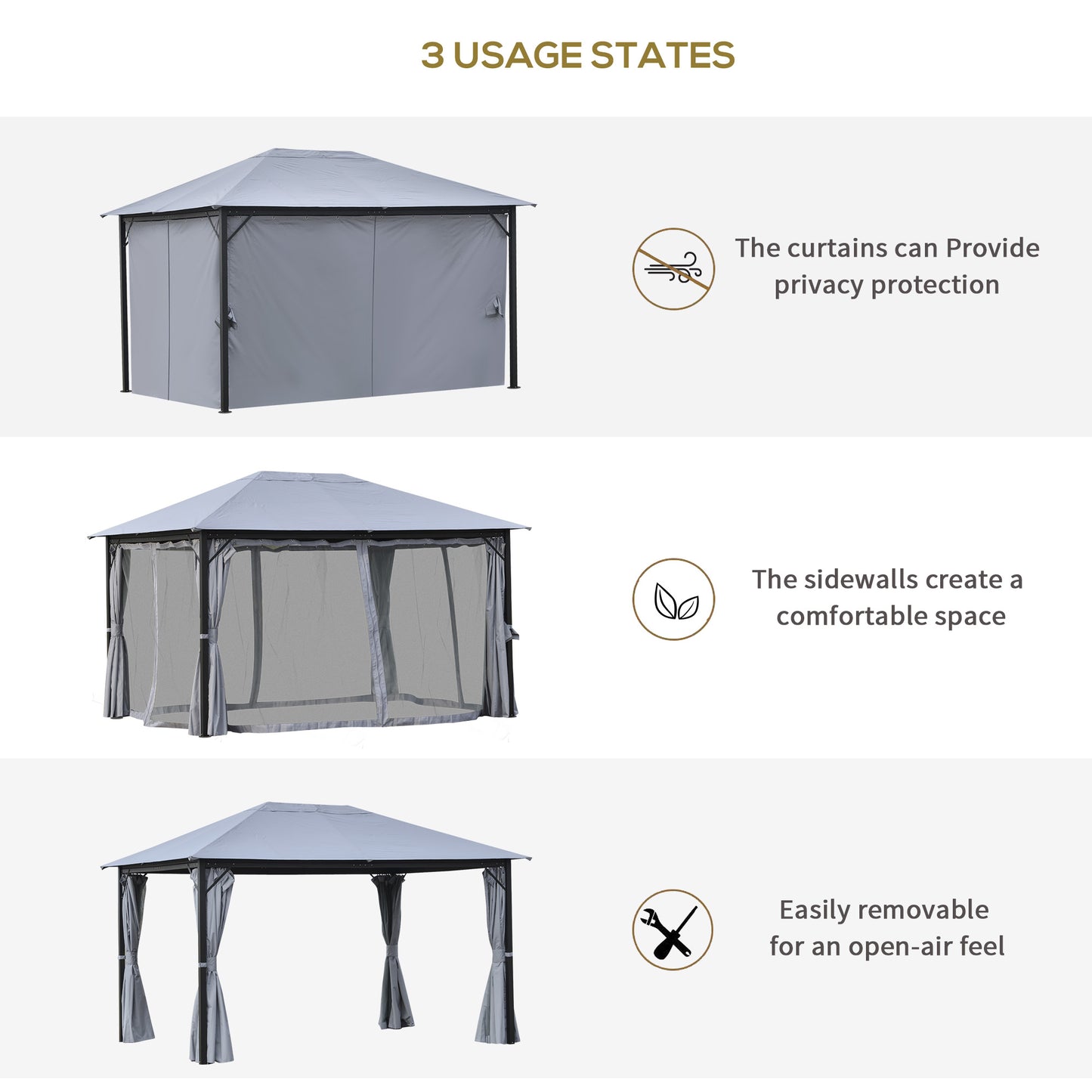 outsunny-4-x-3m-outdoor-gazebo-canopy-party-tent-garden-pavilion-patio-shelter-with-curtains-netting-sidewalls-grey