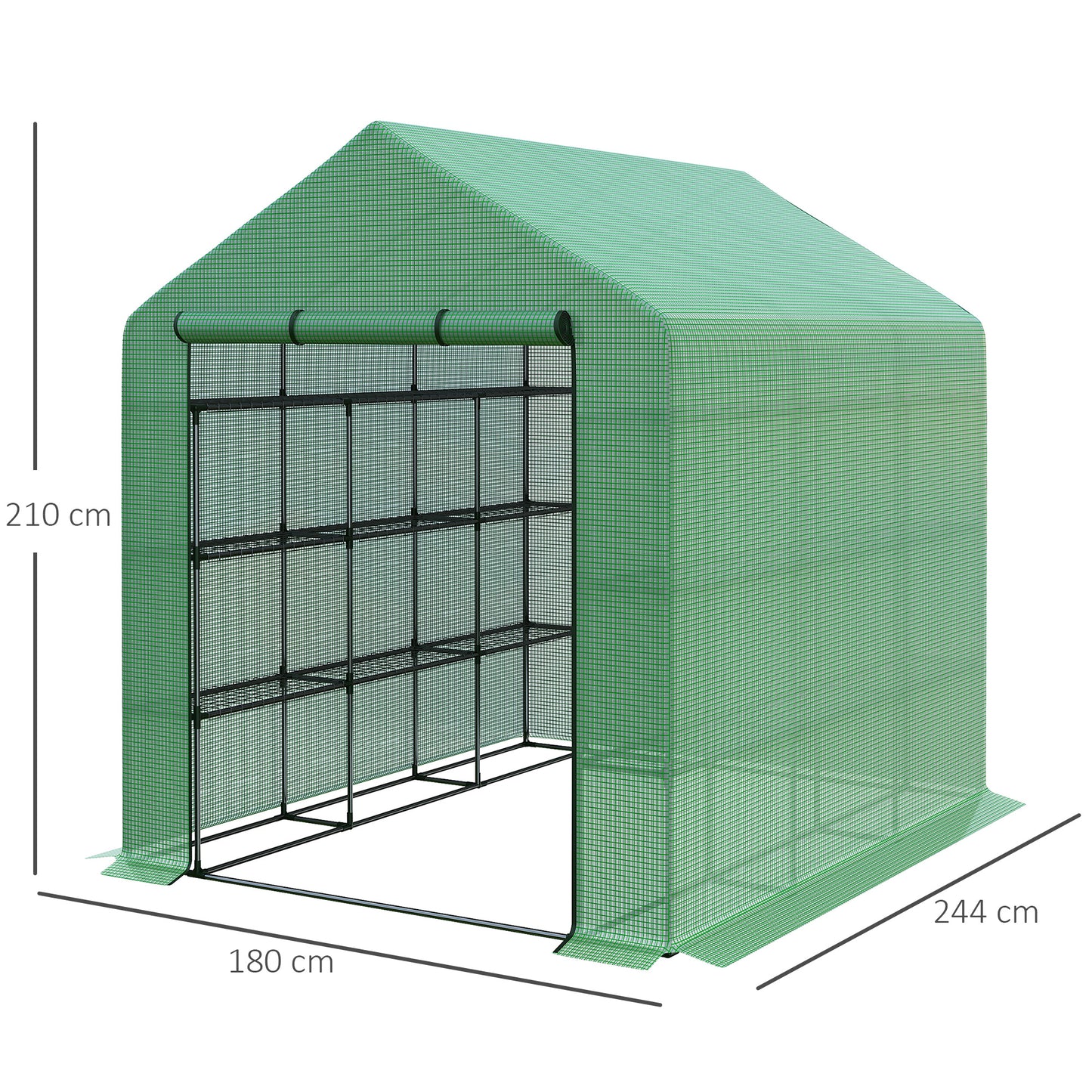 outsunny-poly-tunnel-steeple-walk-in-garden-greenhouse-with-removable-cover-shelves-green-244-x-180-x-210cm