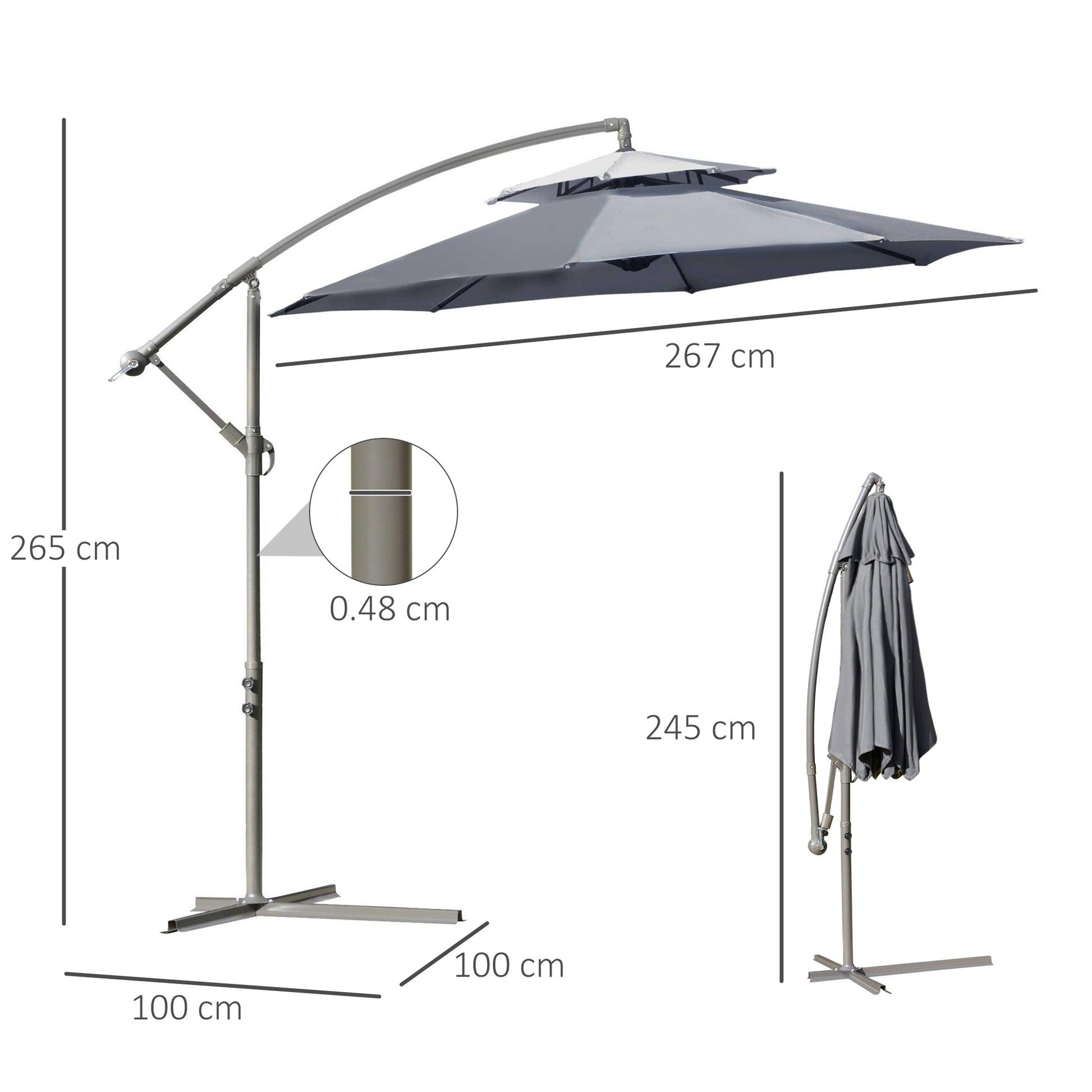 outsunny-2-7m-garden-banana-parasol-cantilever-umbrella-with-crank-handle-double-tier-canopy-and-cross-base-for-outdoor-hanging-sun-shade-dark-grey