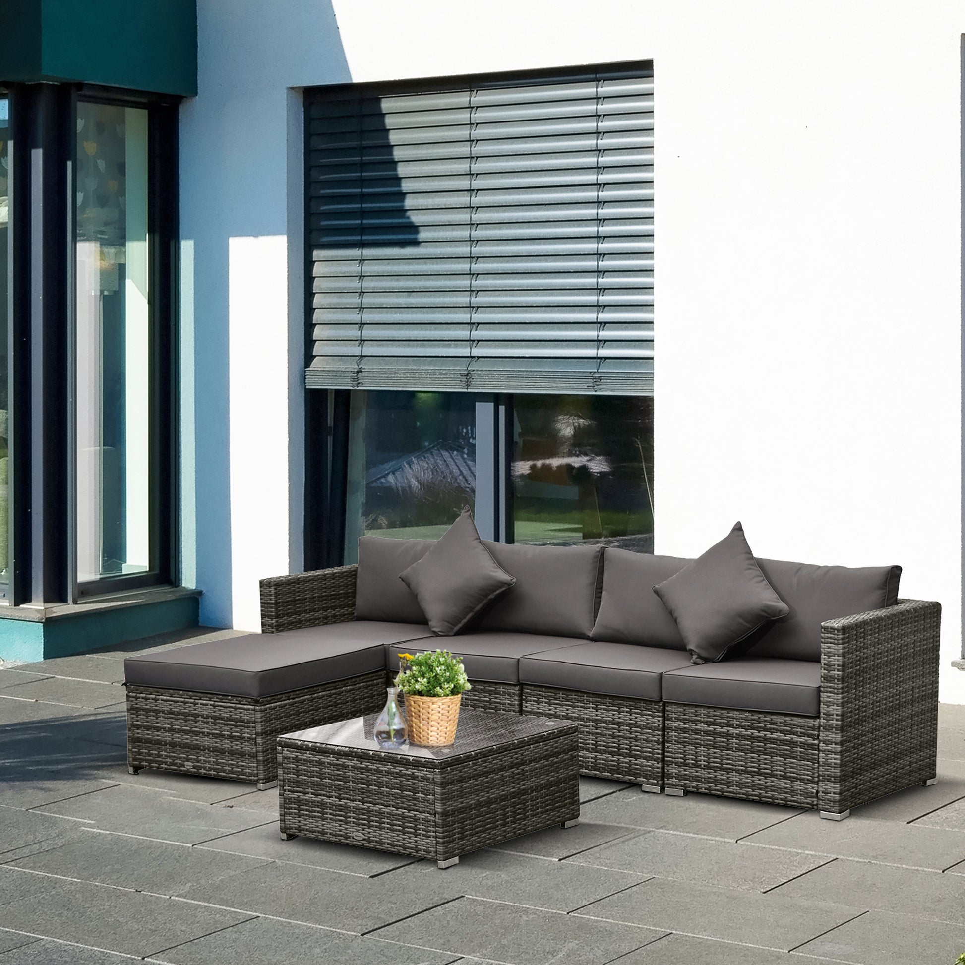 outsunny-5-seater-garden-patio-rattan-furniture-wicker-weave-conservatory-sofa-chairs-table-set-brown-aluminium-frame