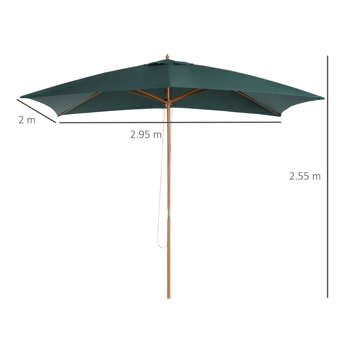 outsunny-295l-x-200w-x-255hcm-wooden-garden-patio-parasol-umbrella-dark-green