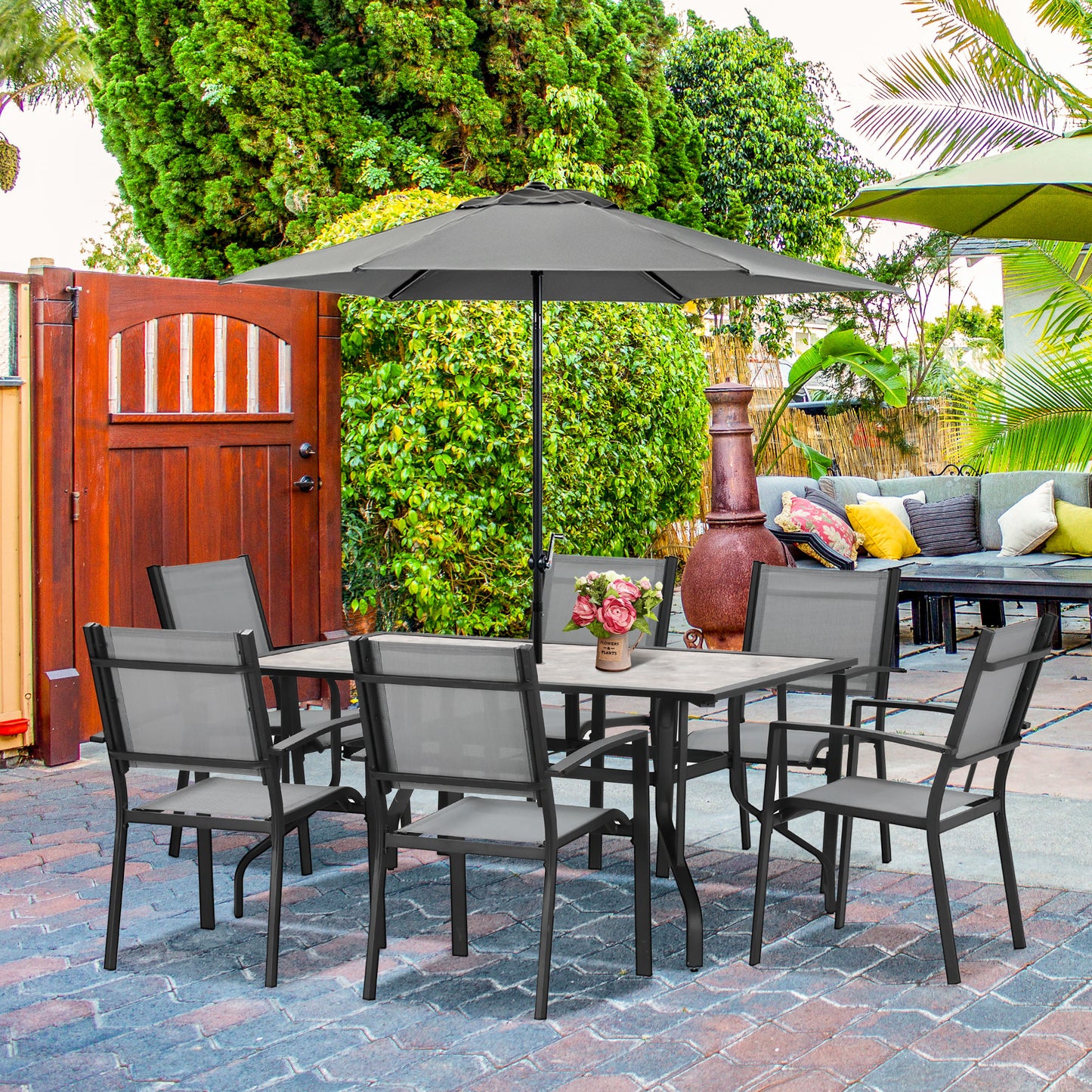 outsunny-7-piece-garden-dining-set-armchairs-and-table-with-parasol-hole-6-seater-outdoor-patio-furniture-with-texteline-seat-for-backyard-grey