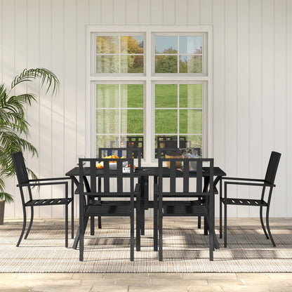 outsunny-7-pieces-garden-table-and-chairs-6-seater-outdoor-table-and-chairs-with-umbrella-hole-for-poolside-garden-black