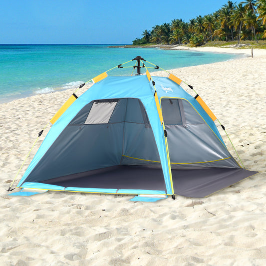 outsunny-pop-up-beach-tent-sun-shade-shelter-for-1-2-person-uv-protection-waterproof-with-ventilating-mesh-windows-closable-door-sandbags-light-blue