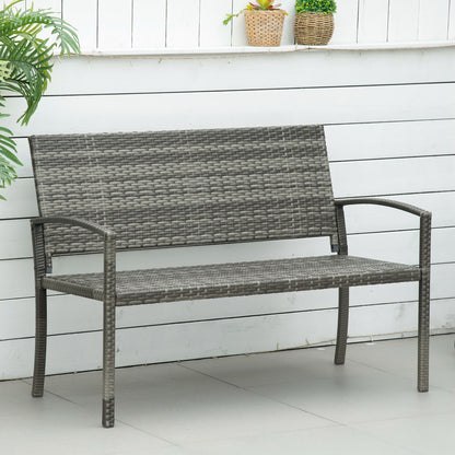 outsunny-patio-rattan-2-seater-garden-bench-wicker-weave-love-seater-armchair-furniture-outdoor-garden-conservatory-chair-grey