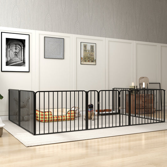 PawHut 8 Panels Heavy Duty Dog Pen, 60cm Height Pet Playpen for Indoor Outdoor, Small Dogs