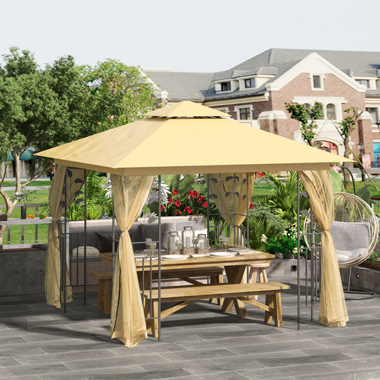 outsunny-3x3-m-double-top-gazebo-beige