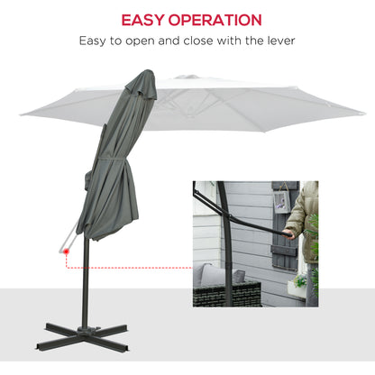 outsunny-3m-cantilever-parasol-with-easy-lever-patio-umbrella-with-crank-handle-cross-base-and-6-metal-ribs-outdoor-sun-shades-for-garden-grey