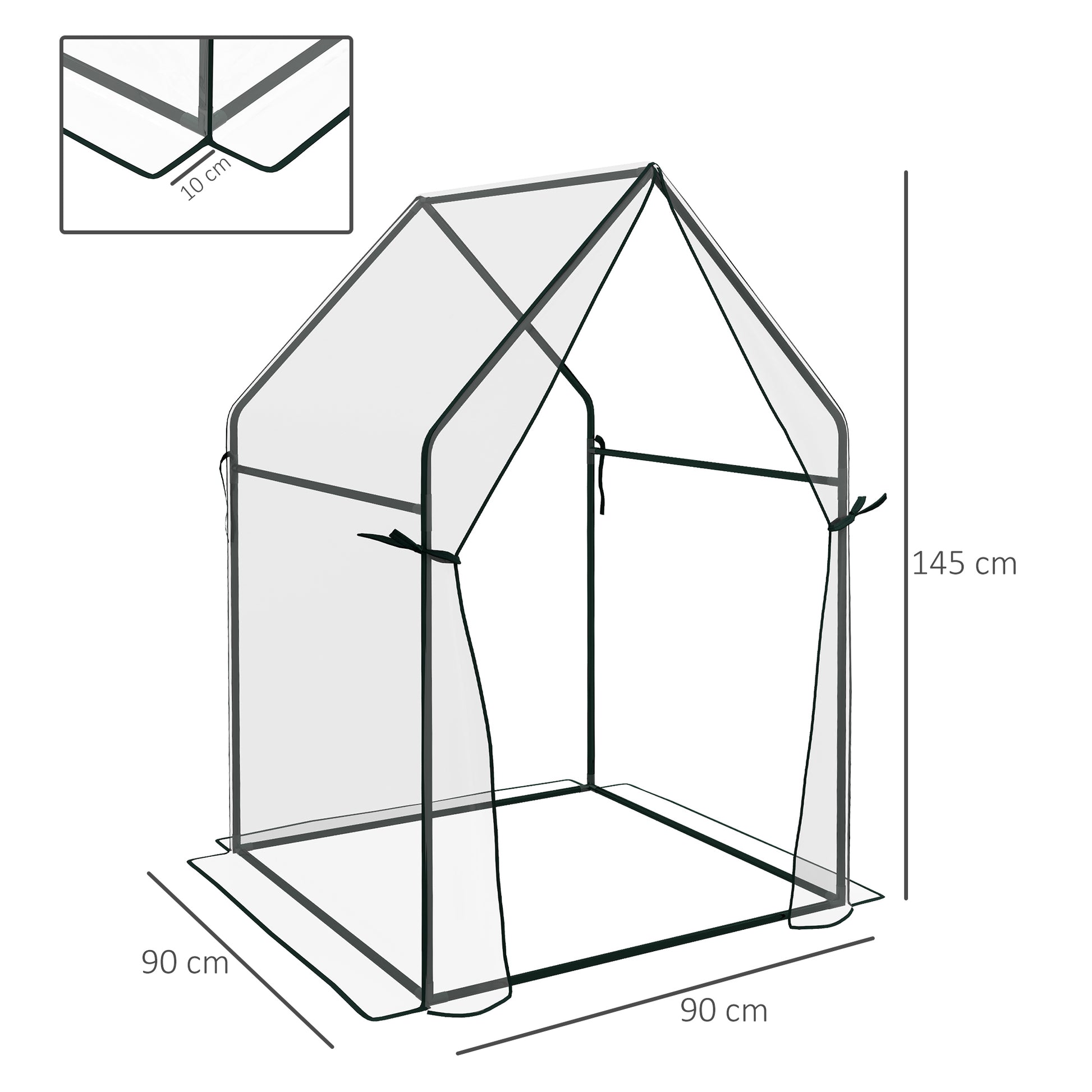 outsunny-mini-greenhouse-garden-tomato-growhouse-with-2-zipped-doors-portable-indoor-outdoor-green-house-90-x-90-x-145cm-clear