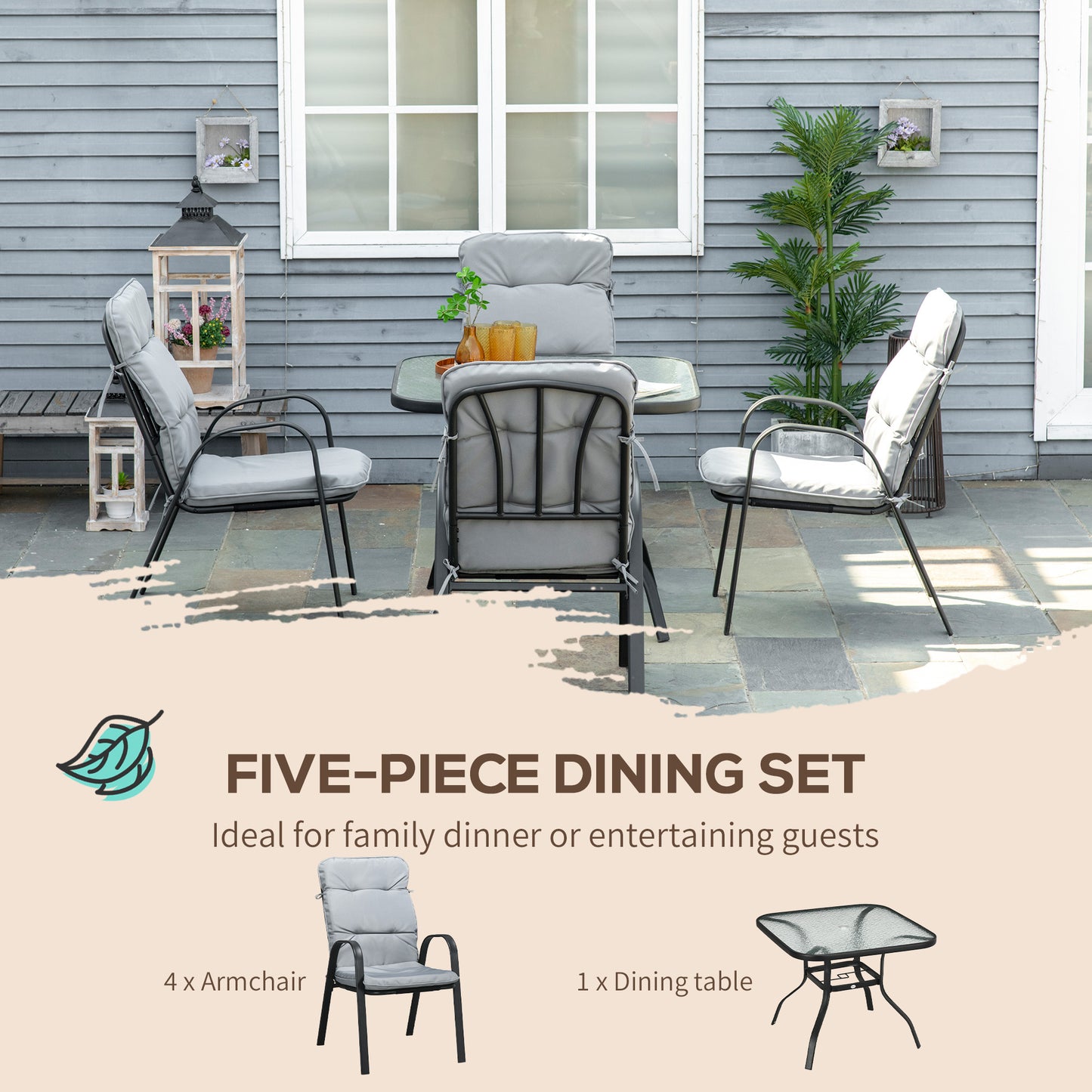 outsunny-5-pieces-garden-dining-set-outdoor-square-dining-table-and-4-cushioned-armchairs-tempered-glass-top-table-w-umbrella-hole-black