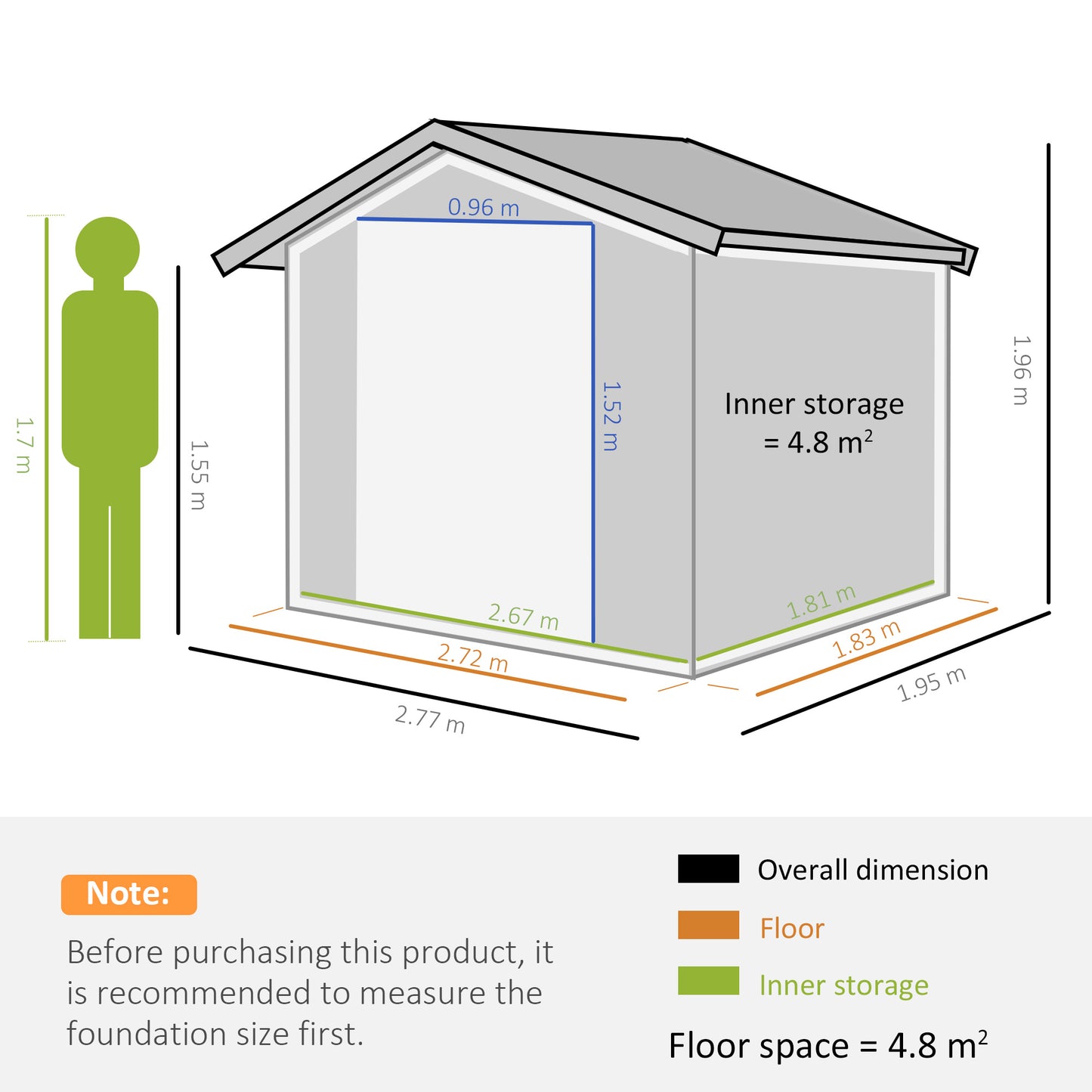 outsunny-9-x-6-ft-metal-garden-storage-shed-sloped-roof-tool-house-with-foundation-ventilation-double-door-grey